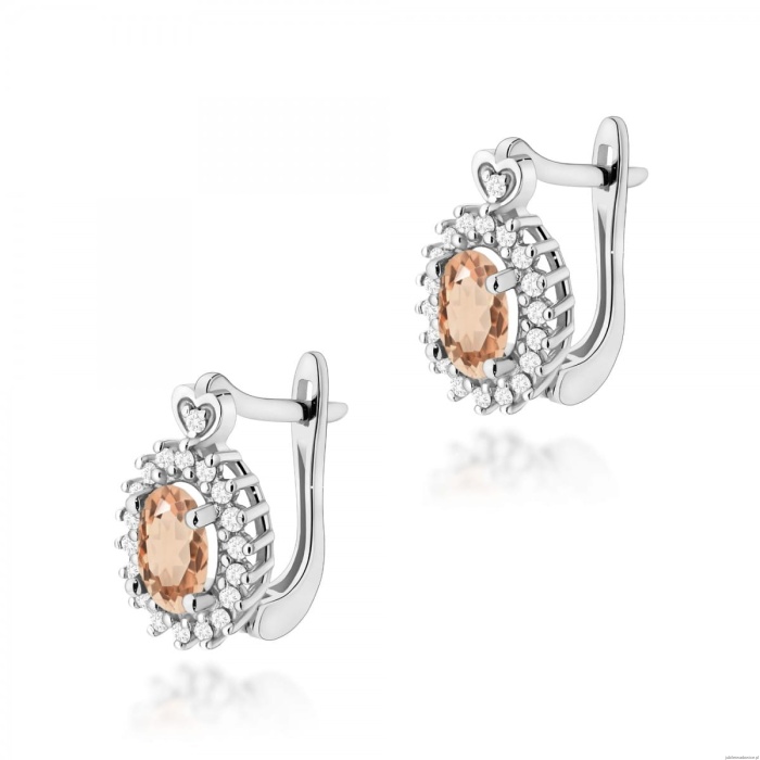 Kolczyki K0312 Morganit 2 x 0,40ct białe złoto