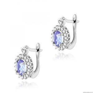 Kolczyki K0312 Tanzanit 2 x 0,40ct białe złoto