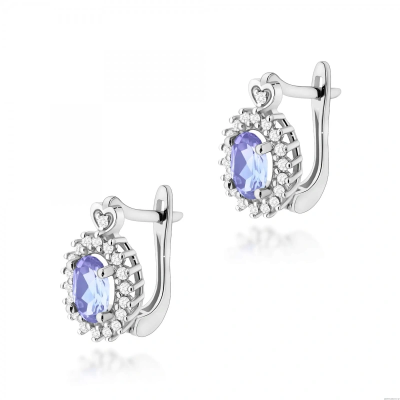 Kolczyki K0312 Tanzanit 2 x 0,40ct białe złoto