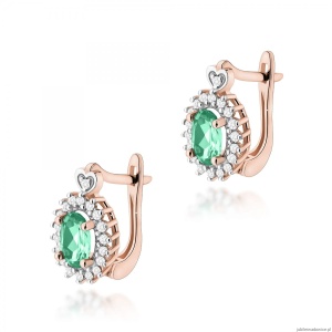Kolczyki K0312 Szmaragd 2 x 0,40ct różowe złoto