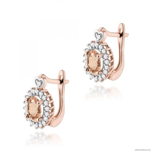 Kolczyki K0312 Morganit 2 x 0,40ct różowe złoto