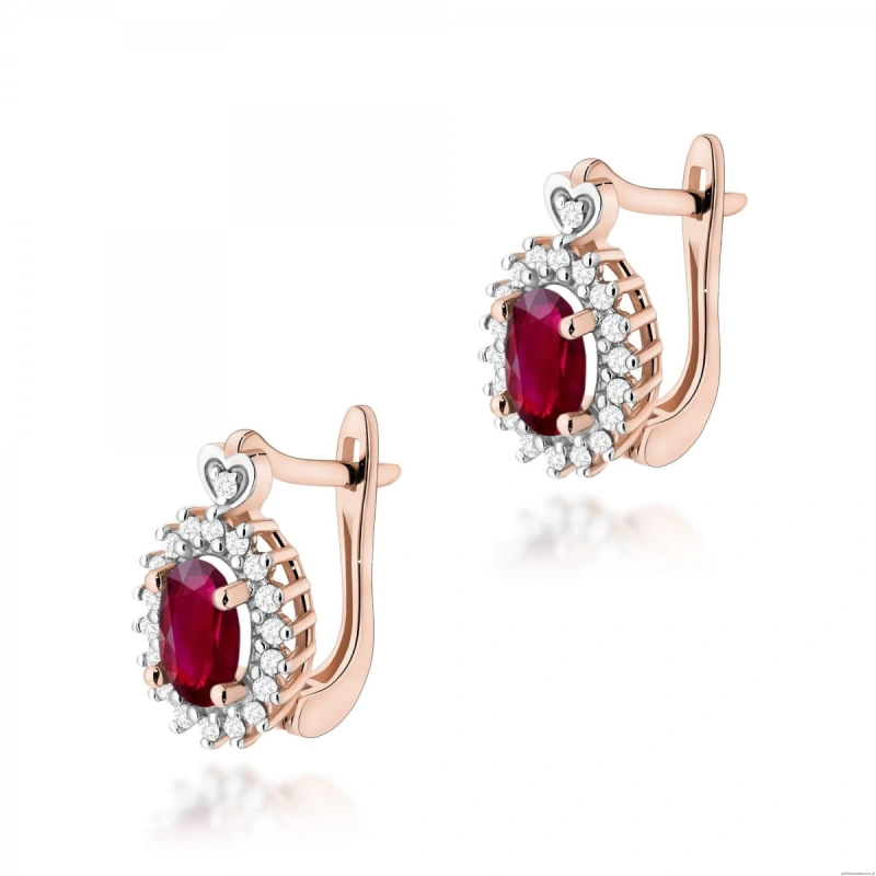 Kolczyki K0312 Rubin 2 x 0,60ct różowe złoto