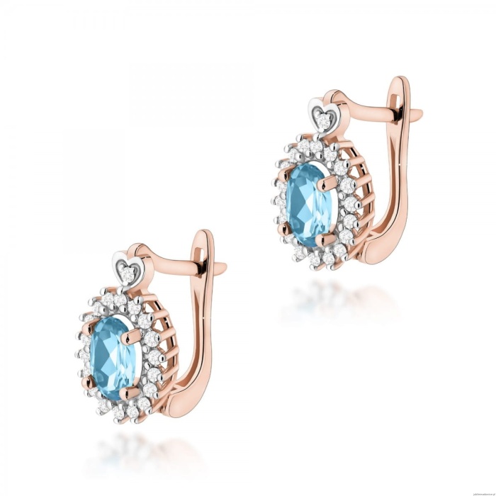 Kolczyki K0312 Topaz 2 x 0,50ct różowe złoto