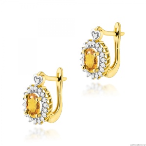 Kolczyki K0312 Cytryn 2 x 0,60ct żółte złoto