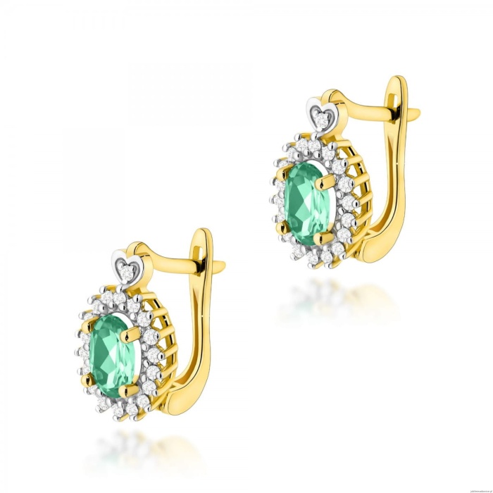 Kolczyki K0312 Szmaragd 2 x 0,40ct żółte złoto