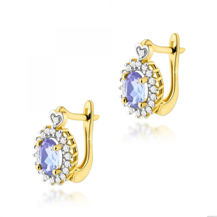 Kolczyki K0312 Tanzanit 2 x 0,40ct żółte złoto