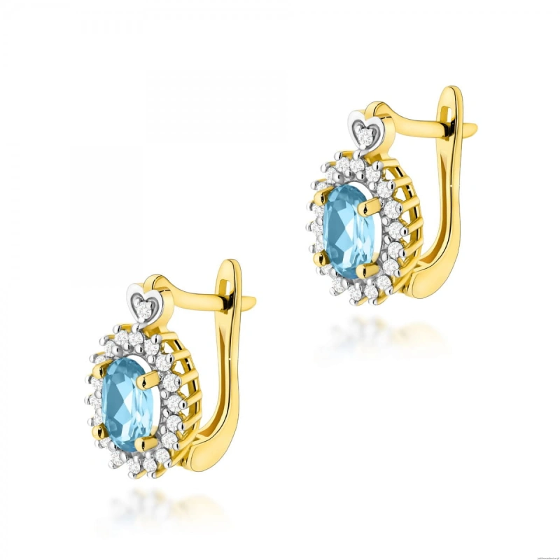 Kolczyki K0312 Topaz 2 x 0,50ct żółte złoto