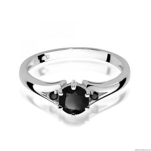 Pierścionek W0076 Czarny Diament 0,50ct białe złoto z czarnymi diamentami