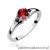 Pierścionek W0076 Granat 0,60ct białe złoto z czarnymi diamentami
