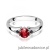 Pierścionek W0076 Granat 0,60ct białe złoto z czarnymi diamentami