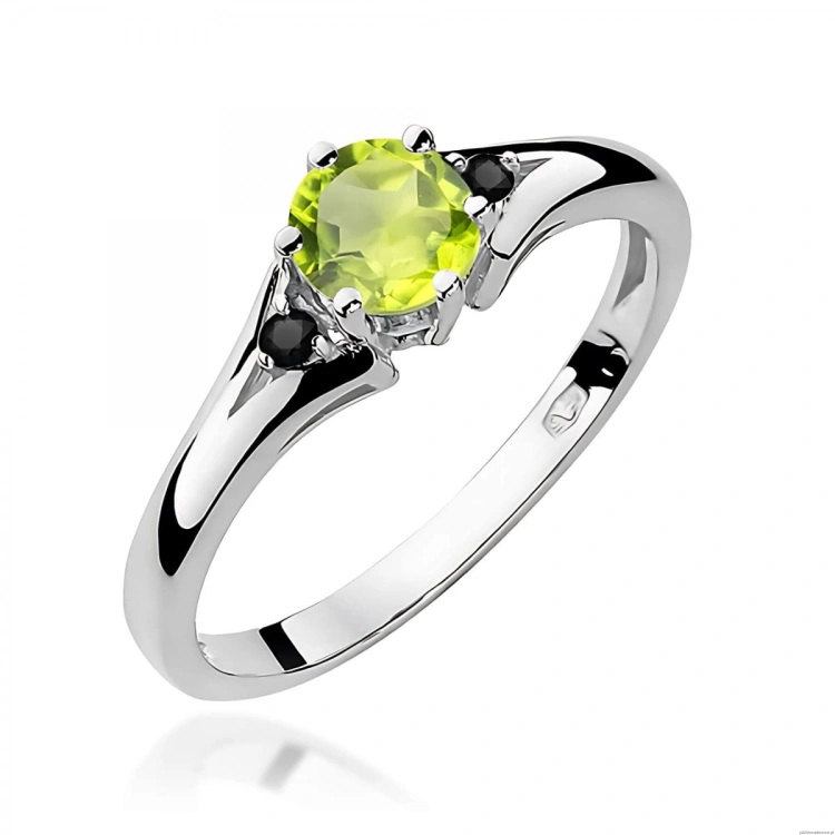 Pierścionek W0076 Oliwin 0,60ct białe złoto z czarnymi diamentami