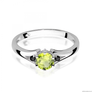 Pierścionek W0076 Oliwin 0,60ct białe złoto z czarnymi diamentami