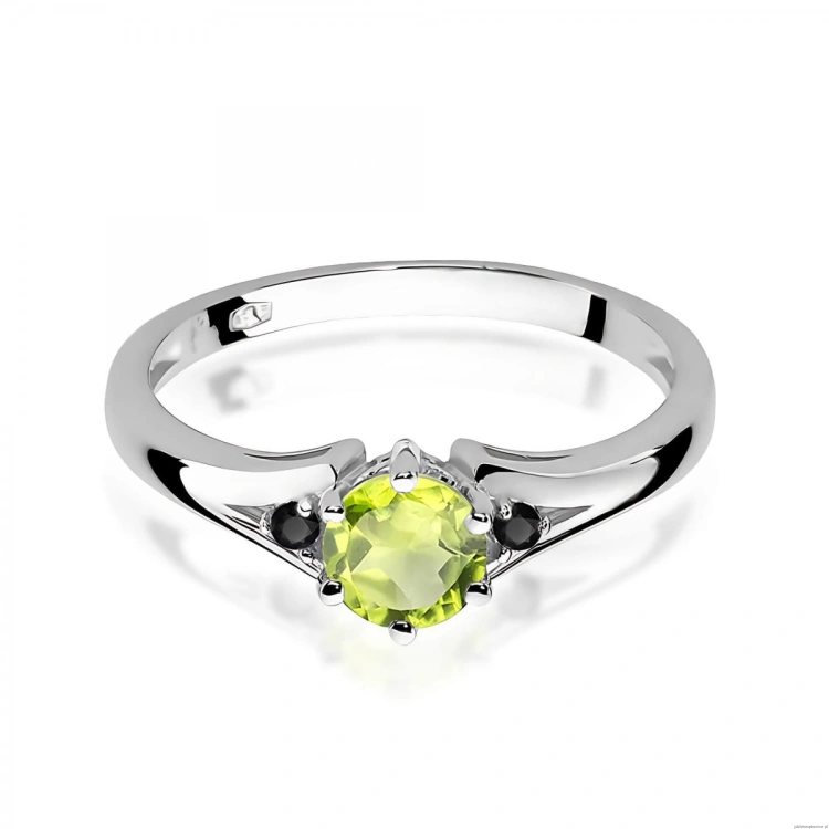 Pierścionek W0076 Oliwin 0,60ct białe złoto z czarnymi diamentami