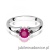 Pierścionek W0076 Rodolit 0,60ct białe złoto z czarnymi diamentami