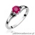 Pierścionek W0076 Rubin 0,60ct białe złoto z czarnymi diamentami