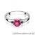 Pierścionek W0076 Rubin 0,60ct białe złoto z czarnymi diamentami