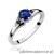 Pierścionek W0076 Szafir 0,50ct białe złoto z czarnymi diamentami