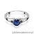 Pierścionek W0076 Szafir 0,50ct białe złoto z czarnymi diamentami