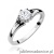 Pierścionek W0076 Biały Szafir 0,60ct białe złoto z czarnymi diamentami