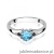 Pierścionek W0076 Topaz 0,50ct białe złoto z czarnymi diamentami