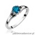 Pierścionek W0076 Topaz London Blue 0,50ct białe złoto z czarnymi diamentami
