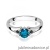 Pierścionek W0076 Topaz London Blue 0,50ct białe złoto z czarnymi diamentami