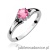 Pierścionek W0076 Różowy Topaz 0,60ct białe złoto z czarnymi diamentami