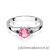 Pierścionek W0076 Różowy Topaz 0,60ct białe złoto z czarnymi diamentami