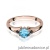 Pierścionek W0076 Topaz 0,50ct różowe złoto z czarnymi diamentami