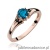 Pierścionek W0076 Topaz London Blue 0,50ct różowe złoto z czarnymi diamentami