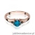 Pierścionek W0076 Topaz London Blue 0,50ct różowe złoto z czarnymi diamentami