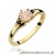 Pierścionek W0076 Morganit 0,40ct żółte złoto z czarnymi diamentami