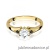 Pierścionek W0076 Biały Szafir 0,60ct żółte złoto z czarnymi diamentami