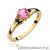Pierścionek W0076 Różowy Topaz 0,60ct żółte złoto z czarnymi diamentami