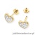 Kolczyki K0021 z diamentami żółte złoto sztyft zakręcany