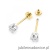 Kolczyki K0026 z diamentami żółte złoto sztyft zakręcany