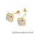 Kolczyki K0036 z diamentami żółte złoto sztyft zakręcany