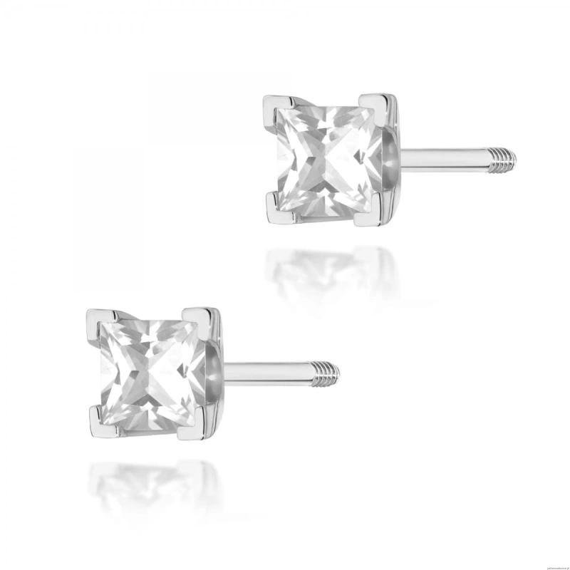 Kolczyki K0037 Diament 2 x 0,15ct białe złoto sztyft zakręcany