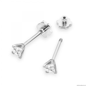 Kolczyki K0037 Diament 2 x 0,15ct białe złoto sztyft zakręcany
