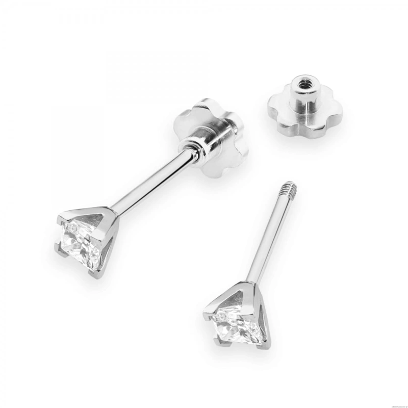 Kolczyki K0037 Diament 2 x 0,15ct białe złoto sztyft zakręcany