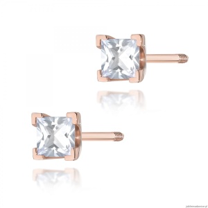 Kolczyki K0037 Diament 2 x 0,15ct różowe złoto sztyft zakręcany