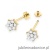 Kolczyki K0039 z diamentami żółte złoto sztyft zakręcany
