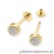 Kolczyki K0041 z diamentami żółte złoto sztyft zakręcany