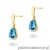 Kolczyki K0051 Topaz 2 x 1,40ct żółte złoto sztyft zakręcany