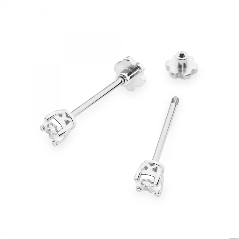 Kolczyki K0058 Diament 2 x 0,03ct białe złoto sztyft zakręcany