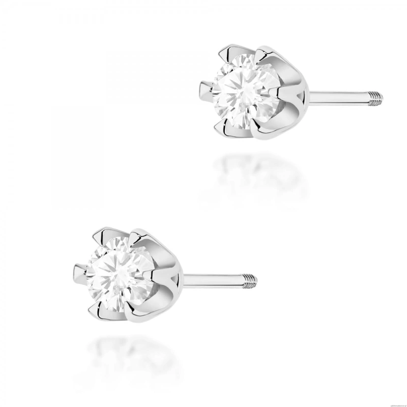 Kolczyki K0220 Diament 2 x 0,30ct białe złoto sztyft zakręcany