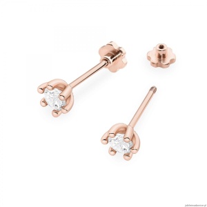 Kolczyki K0222 Diament 2 x 0,30ct różowe złoto sztyft zakręcany