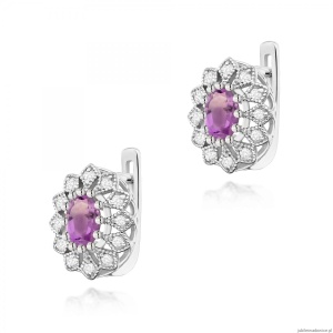 Kolczyki K0354 Ametyst 2 x 0,40ct białe złoto