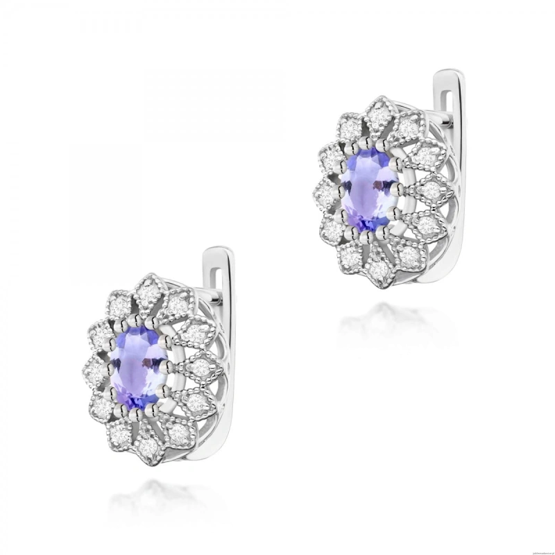 Kolczyki K0354 Tanzanit 2 x 0,40ct białe złoto
