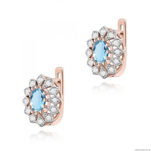 Kolczyki K0354 Topaz 2 x 0,50ct różowe złoto